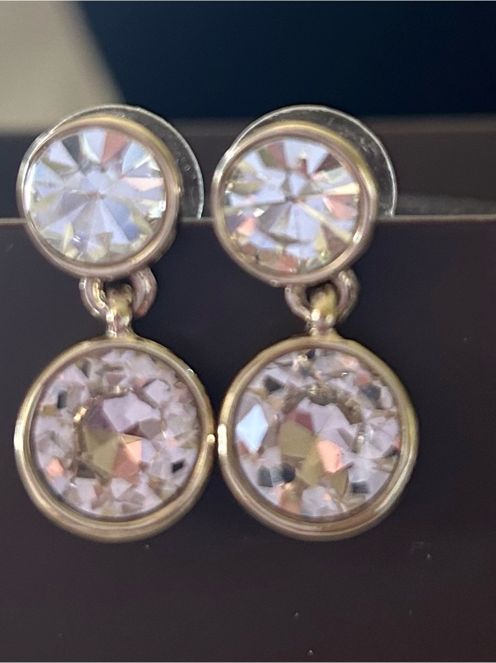 Givenchy Gold-Tone Drop Earrings with Crystals